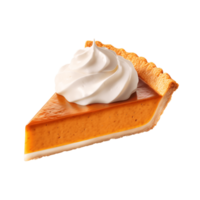 ai generative Slice of pumpkin pie isolated on transparent background png