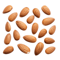 ai generative Almonds isolated on transparent background png