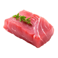 ai generative Raw tuna steak isolated on transparent background png