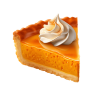 ai generative Slice of pumpkin pie isolated on transparent background png