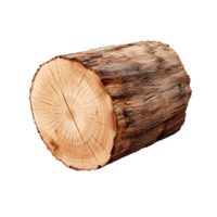 ai generative Wood log isolated on transparent background png