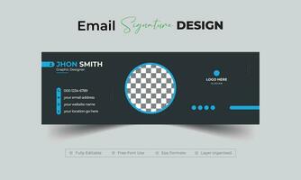 Modern email signature or email footer template design vector