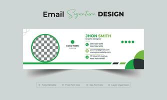 Modern email signature or simple customizable personal web social media cover banner template vector