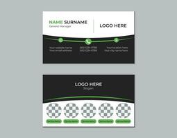 Simple business card template with services vector