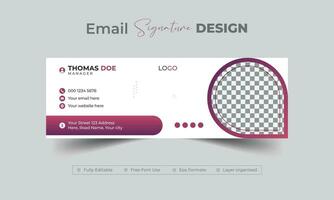 Clean colorful email signature or webinar email footer layout template vector