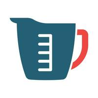 Measuring Cup Vector Glyph Two Color Icon For Personal And Commercial Use.