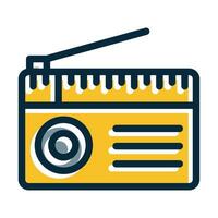 Radio Vector Thick Line Filled Dark Colors Icons For Personal And Commercial Use.