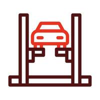 Car Lift Vector Thick Line Two Color Icons For Personal And Commercial Use.