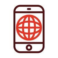 Globe Vector Thick Line Two Color Icons For Personal And Commercial Use.