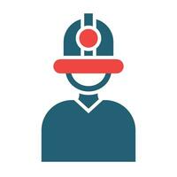 Firefighter Vector Glyph Two Color Icon For Personal And Commercial Use.