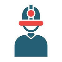 Firefighter Vector Glyph Two Color Icon For Personal And Commercial Use.