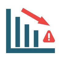 Reduce Business Risk Vector Glyph Two Color Icon For Personal And Commercial Use.