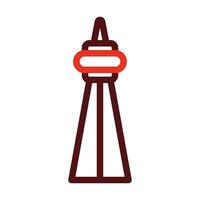 Cn Tower Vector Thick Line Two Color Icons For Personal And Commercial Use.