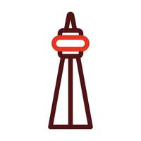 Cn Tower Vector Thick Line Two Color Icons For Personal And Commercial Use.