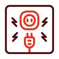 Electricity Vector Thick Line Two Color Icons For Personal And Commercial Use.