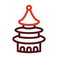 Temple Of Heaven Vector Thick Line Two Color Icons For Personal And Commercial Use.