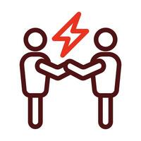 Conflict Vector Thick Line Two Color Icons For Personal And Commercial Use.