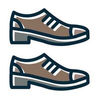 Formal Shoes Vector Thick Line Filled Dark Colors Icons For Personal And Commercial Use.