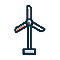 Wind Turbine Vector Thick Line Filled Dark Colors Icons For Personal And Commercial Use.