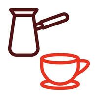 Turkish Coffee Vector Thick Line Two Color Icons For Personal And Commercial Use.