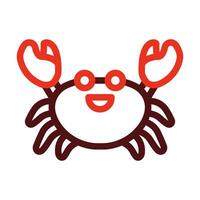 Crab Vector Thick Line Two Color Icons For Personal And Commercial Use.