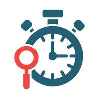 Time Tracking Vector Glyph Two Color Icon For Personal And Commercial Use.