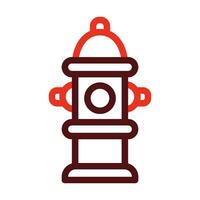 Hydrant Vector Thick Line Two Color Icons For Personal And Commercial Use.