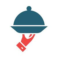 Serving Dish Vector Glyph Two Color Icon For Personal And Commercial Use.