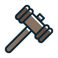 Toy Hammer Vector Thick Line Filled Dark Colors Icons For Personal And Commercial Use.