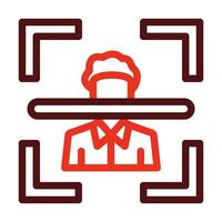 Face Scan Vector Thick Line Two Color Icons For Personal And Commercial Use.