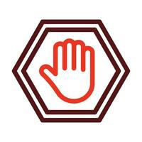 Stop Sign Vector Thick Line Two Color Icons For Personal And Commercial Use.