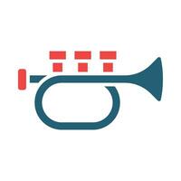 Trumpet Vector Glyph Two Color Icon For Personal And Commercial Use.