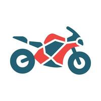 Motorcycle Vector Glyph Two Color Icon For Personal And Commercial Use.