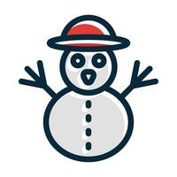 Snowman Vector Thick Line Filled Dark Colors Icons For Personal And Commercial Use.