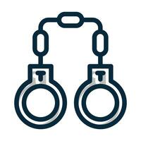 Handcuffs Vector Thick Line Filled Dark Colors Icons For Personal And Commercial Use.