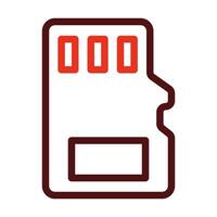 Sd Card Vector Thick Line Two Color Icons For Personal And Commercial Use.