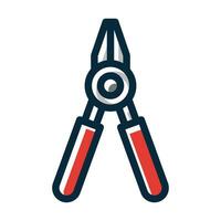 Wire Cutters Vector Thick Line Filled Dark Colors Icons For Personal And Commercial Use.