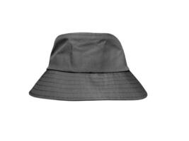 Black bucket hat isolated on white background photo