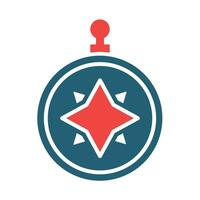 Compass Vector Glyph Two Color Icon For Personal And Commercial Use.