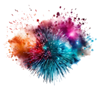 kleurrijk vuurwerk waterverf illustratie, ai gegenereerd png