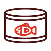 Tuna Can Vector Thick Line Two Color Icons For Personal And Commercial Use.