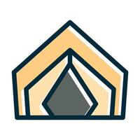 Tent Vector Thick Line Filled Dark Colors Icons For Personal And Commercial Use.