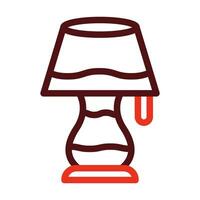 Table Lamp Vector Thick Line Two Color Icons For Personal And Commercial Use.