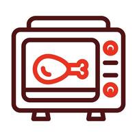 Microwave Oven Vector Thick Line Two Color Icons For Personal And Commercial Use.