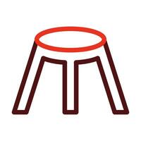 Bar Stool Vector Thick Line Two Color Icons For Personal And Commercial Use.