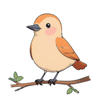 Bird Hand Drawn Cartoon Style Illustration AI Generated png