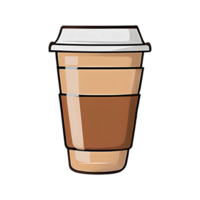 Disposable Coffee Cup Hand Drawn Cartoon Style Illustration AI Generated png