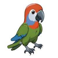 Parrot Hand Drawn Cartoon Style Illustration AI Generated png