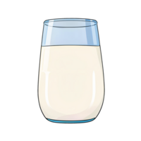 verre de Lait main tiré dessin animé style illustration ai généré png