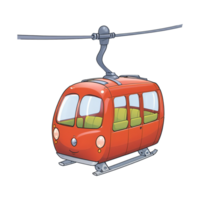 Cable Car Hand Drawn Cartoon Style Illustration AI Generated png